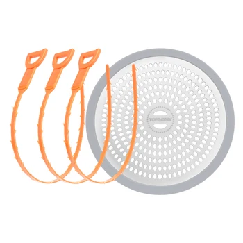 TOPBATHY 1PC Shower Hair Catcher and 3PCS Drain Clog Removers Strainer Cleaning Tool Set (Grey and Orange)
TOPBATHY 1PC Shower Hair Catcher and 3PCS Drain Clog Removers Strainer Cleaning Tool Set (Grey and Orange)