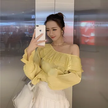 Spring and summer 2020 new design sense niche super fairy lantern long-sleeved shirt ruffled word collar collar shirt women
Spring and summer 2020 new design sense niche super fairy lantern long-sleeved shirt ruffled word collar collar shirt women