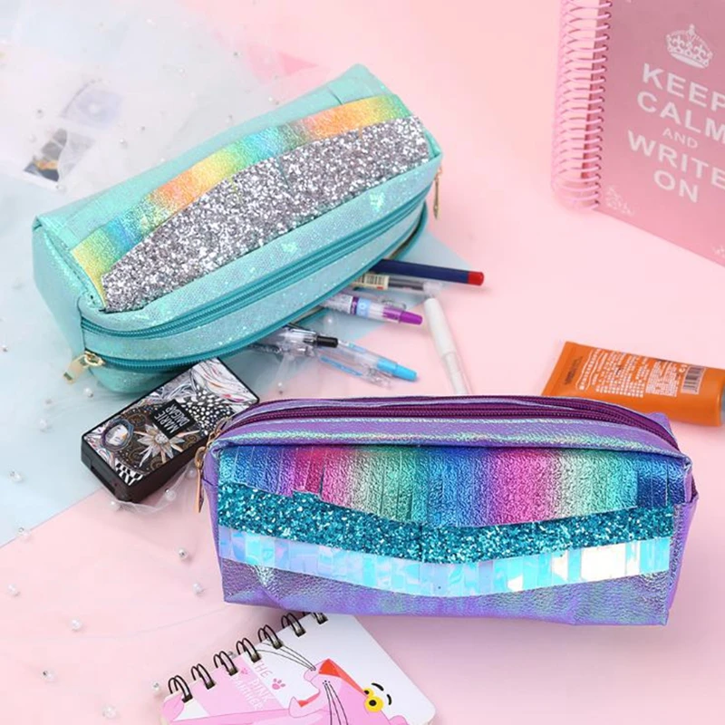 Double Zipper Pencil Case School Pencil Case for Girls Cute Big Capacity Leather Pencil Box Kawaii Cosmetic Bag School Supplies
Double Zipper Pencil Case School Pencil Case for Girls Cute Big Capacity Leather Pencil Box Kawaii Cosmetic Bag School Supplies