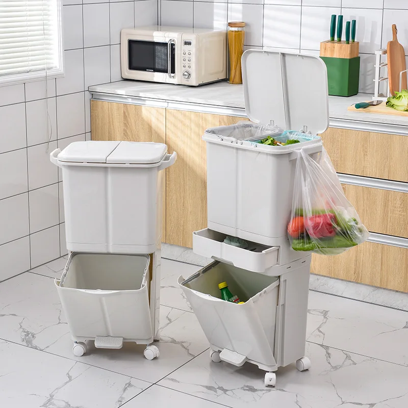 3 Layer Garbage Trash Can Wet and Dry Classification Plastic Trash Bin Pressing Type Kitchen Storage Bucket Multifunction Tool
3 Layer Garbage Trash Can Wet and Dry Classification Plastic Trash Bin Pressing Type Kitchen Storage Bucket Multifunction Tool