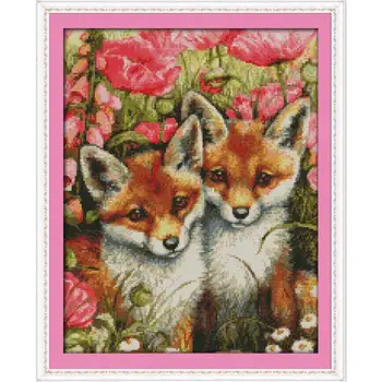 Two Little Foxes in the Flowers DMC Counting Cross Stitch Kit DIY Animal Pattern 11CT14CT Cross Stitch Set Embroidery Needlework
Two Little Foxes in the Flowers DMC Counting Cross Stitch Kit DIY Animal Pattern 11CT14CT Cross Stitch Set Embroidery Needlework