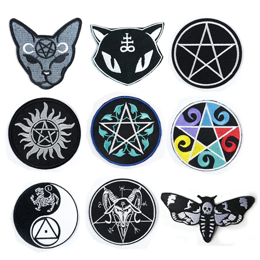 OCCULT death shead moth cat moon baphomet devil pentagram gothic IRON ON PATCH pentacle satanic wicca witch applique patches
OCCULT death shead moth cat moon baphomet devil pentagram gothic IRON ON PATCH pentacle satanic wicca witch applique patches