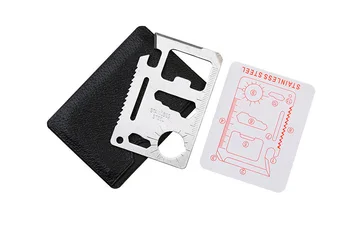 11 In 1 Multifunction Survival Tool Pocket Tool Credit Edc Outdoor Card Multipurpose Gadget Camp Gear Bottle Opener Wallet Kit