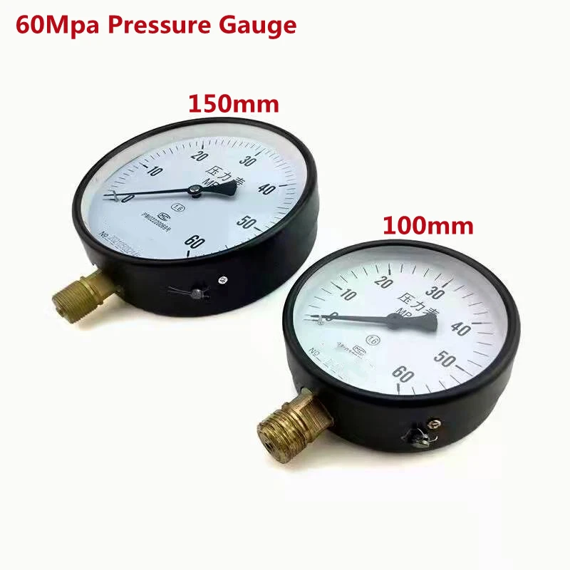 

60Mpa Pressure Gauge 100mm 150mm for S60h Diesel Nozzle Tester PJ60 Injector Tester Pressure Meter M20x1.5
