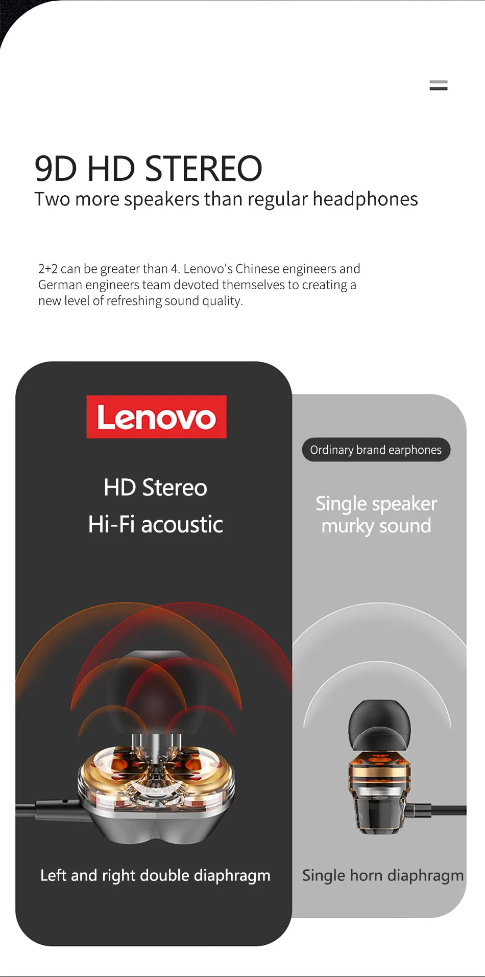 Gadgetoo Lenovo He08 Dual Dynamic Neckband Wireless In Ear Earphones