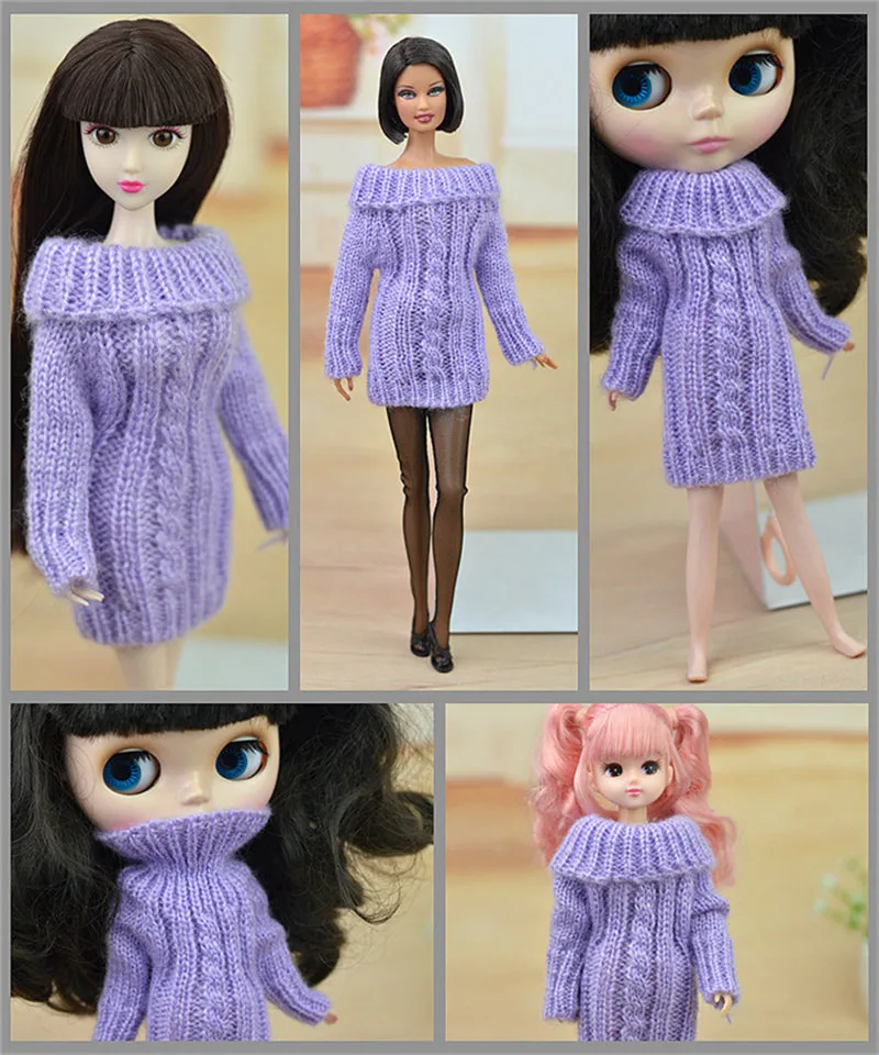 Длинный свитер для куклы блайз 1 шт. модный 9 цветов Барби BJD SD 1/6 наряд | Игрушки и