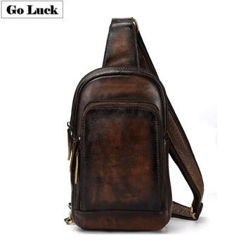 GO-LUCK Brand New Men Chest Sling Packs Vintage Genuine Leather Men's Crossbody Shoulder Bags Male Cowhide Zipper Messenger Bag
GO-LUCK Brand New Men Chest Sling Packs Vintage Genuine Leather Men's Crossbody Shoulder Bags Male Cowhide Zipper Messenger Bag