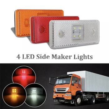 2pcs 24V 4 LED Truck Side Marker Light Indicator Lamp For Trailer Lorry Bus Waterproof Amber/Red/White Car Side Lights
2pcs 24V 4 LED Truck Side Marker Light Indicator Lamp For Trailer Lorry Bus Waterproof Amber/Red/White Car Side Lights