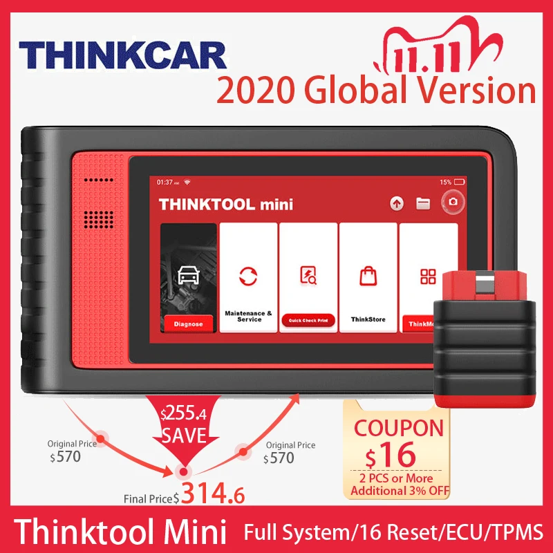 Thinktool mini ECU Coding OBD2 Scanner Professional Full system Automotive Scan Tool Active Actuation test IMMO SRS ABS
Thinktool mini ECU Coding OBD2 Scanner Professional Full system Automotive Scan Tool Active Actuation test IMMO SRS ABS