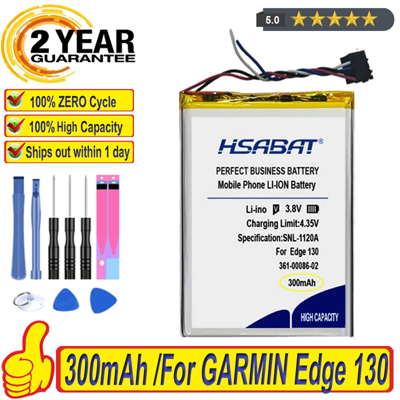 Top Brand 100% New 300mAh 361-00086-02 Battery for GARMIN Edge 130 Edge130 1ICP4/20/28 Batteries + free tools | Мобильные телефоны
