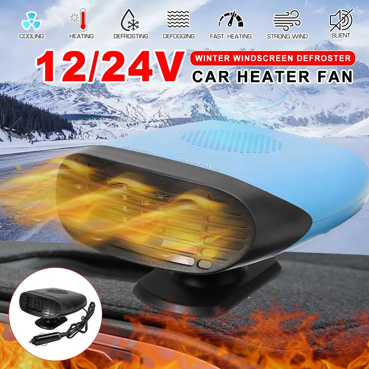 3 IN 1 12V/24V 500W Car Heater Electric Cooling Heating Fan Portable Electric Dryer Windshield Defogging Demister Defroster
3 IN 1 12V/24V 500W Car Heater Electric Cooling Heating Fan Portable Electric Dryer Windshield Defogging Demister Defroster
