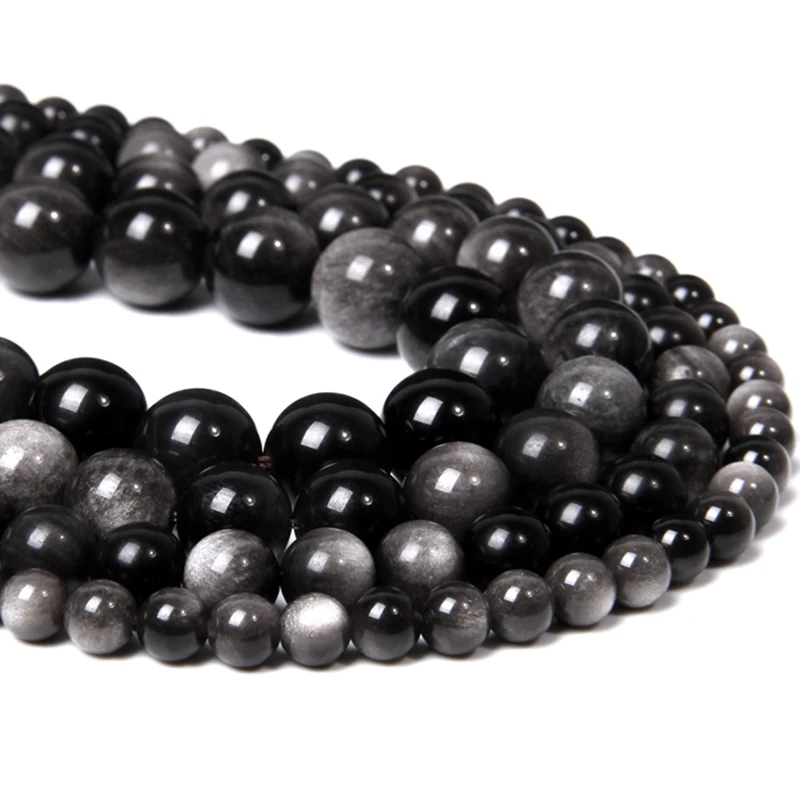 Natural Silver Color Obsidian Flash Stone Beads For Jewelry Making Needlework Accessories Loose Mineral Gem Stone Beads Men gift
Natural Silver Color Obsidian Flash Stone Beads For Jewelry Making Needlework Accessories Loose Mineral Gem Stone Beads Men gift