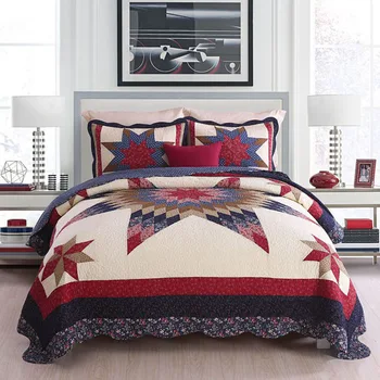 Handmade Patchwork Bedspread Quilt Set 3pcs Cotton Quilts Bed Cover Shams Super King Queen Size Vintage Quilted Coverlets
Handmade Patchwork Bedspread Quilt Set 3pcs Cotton Quilts Bed Cover Shams Super King Queen Size Vintage Quilted Coverlets