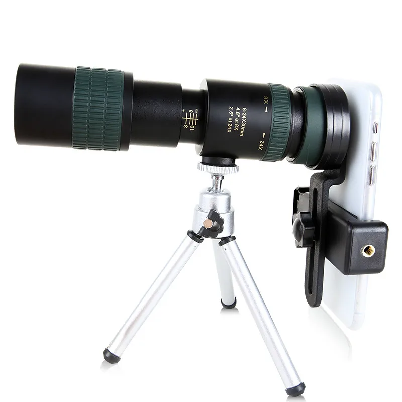8-24x30 Zoom Monocular Telescope for Smartphone High Quality Powerful Foldable BAK4 Retractable Hunting Optics Handheld Portable
8-24x30 Zoom Monocular Telescope for Smartphone High Quality Powerful Foldable BAK4 Retractable Hunting Optics Handheld Portable