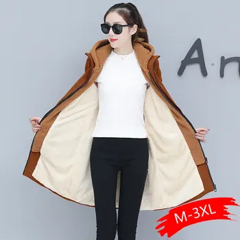 Women long coat Thicken plus velvet jackets 2019 autumn winter new women's large size lamb warm coat female 
Women long coat Thicken plus velvet jackets 2019 autumn winter new women's large size lamb warm coat female