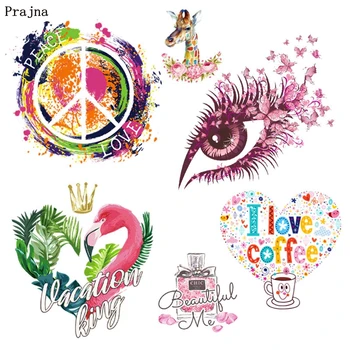 Prajna Colorful Peace Sign Iron On Transfers Vinyl Heat Transfer Flamingo Eyes Coffee Ironing Stickers On T-shirts Clothes DIY
Prajna Colorful Peace Sign Iron On Transfers Vinyl Heat Transfer Flamingo Eyes Coffee Ironing Stickers On T-shirts Clothes DIY
