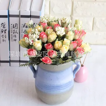 Model Bundle of European Style Rose Bouquet 10 Head Enchantress Rose Fake Rose Flower Model Bouquet Silk Flower