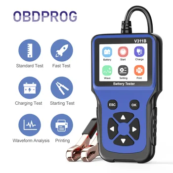 OBDPROG V311B Car Battery Tester 12V Charger Analyzer 100-2000CCA Multi-Language Battery Tester Cricut Load Tools
OBDPROG V311B Car Battery Tester 12V Charger Analyzer 100-2000CCA Multi-Language Battery Tester Cricut Load Tools