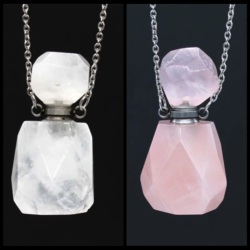 2Pcs Perfume Bottle Natural Multi-Kind Stone White Quartz Amethysts Chains Necklace Connectors Gems Jewelry Women
2Pcs Perfume Bottle Natural Multi-Kind Stone White Quartz Amethysts Chains Necklace Connectors Gems Jewelry Women