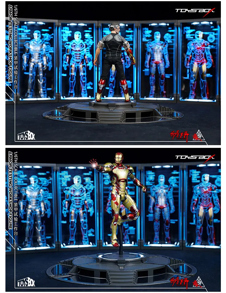 TOYS-BOX 1/6 Iron Man Tony Workshop Scene Armor Testing Workshop Figure TB072 LED Indicator Remote Control F 12 '' figure doll
TOYS-BOX 1/6 Iron Man Tony Workshop Scene Armor Testing Workshop Figure TB072 LED Indicator Remote Control F 12 '' figure doll