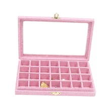 1pcs 28 Cells Jewelry Box Organizer Large Storage Cabinet Linen Glass Lid Storage Tray Stackable Display Plate Set 3colors
1pcs 28 Cells Jewelry Box Organizer Large Storage Cabinet Linen Glass Lid Storage Tray Stackable Display Plate Set 3colors
