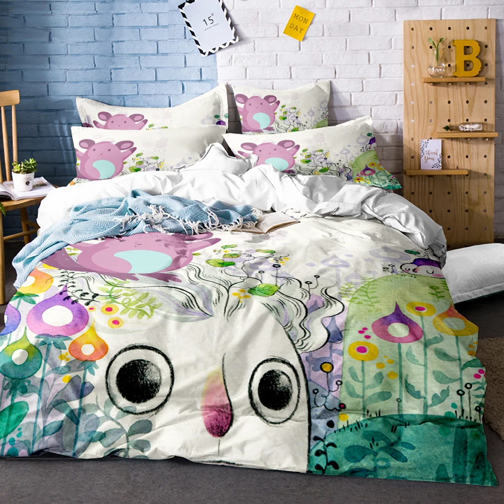 Cute Totoro Theme Bedding Set Kid 3D Printed The Celves in Orange/Purple/Blue Floral White Duvet Cover Set 3 Pieces+2 Pillowcase
Cute Totoro Theme Bedding Set Kid 3D Printed The Celves in Orange/Purple/Blue Floral White Duvet Cover Set 3 Pieces+2 Pillowcase