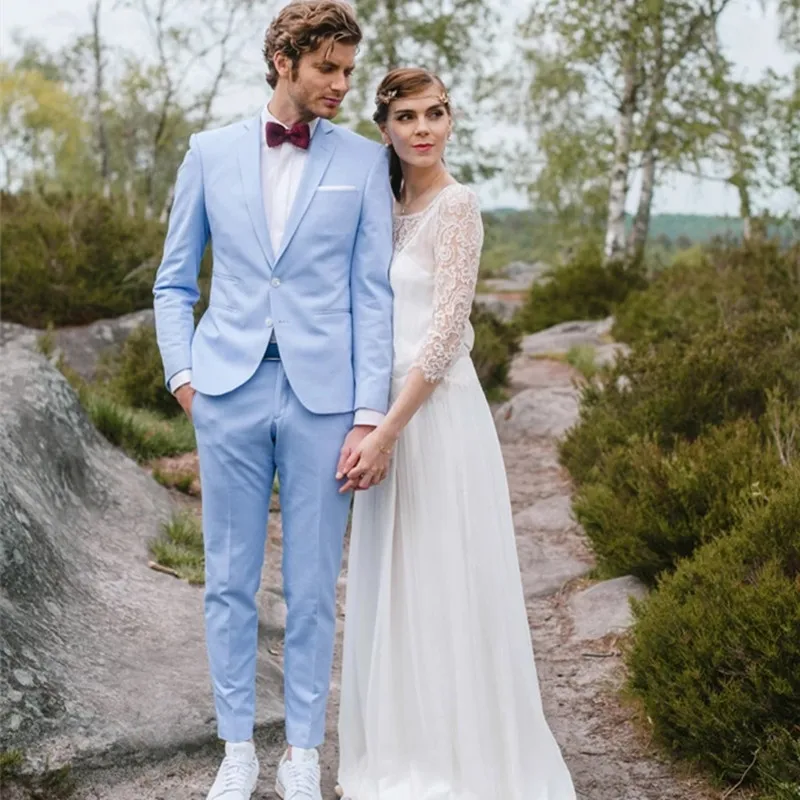 2022 Light Sky Blue Men Suits Notched Lapel Blazers Wedding Male Tuxedo Slim Fit Groom Wear 2 Piece Prom Jacket Pants Set Outfit
2022 Light Sky Blue Men Suits Notched Lapel Blazers Wedding Male Tuxedo Slim Fit Groom Wear 2 Piece Prom Jacket Pants Set Outfit