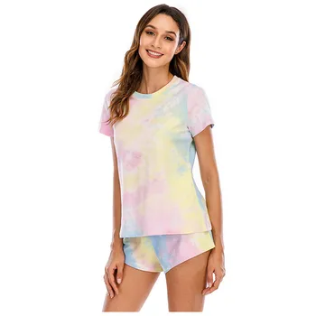 Fashionable Women's Tie-Dye Pajamas Set Printed Short Sleeves Comfortable Cool Breathable Homewear Set пижама женская 40*
Fashionable Women's Tie-Dye Pajamas Set Printed Short Sleeves Comfortable Cool Breathable Homewear Set пижама женская 40*