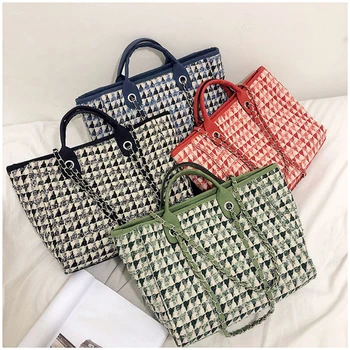 Plaid woolen women bag fashion big handbag new women chain shoulder bag BW01-SB-ssgwdb
Plaid woolen women bag fashion big handbag new women chain shoulder bag BW01-SB-ssgwdb
