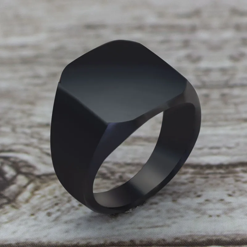 2020 модное простое стильное черное квадратное кольцо классическое свадебное