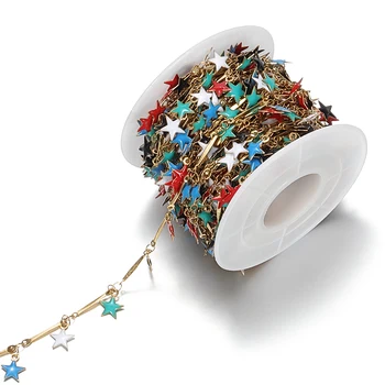 1meter/lot Gold Color Stainless Steel Enamel Star Necklace Chains Jewelry Bulk Chains for Jewelry Making DIY Supplies Wholesale
1meter/lot Gold Color Stainless Steel Enamel Star Necklace Chains Jewelry Bulk Chains for Jewelry Making DIY Supplies Wholesale