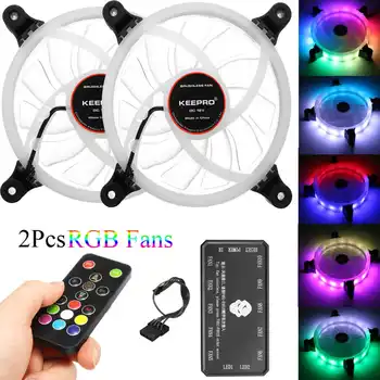 120mm RGB LED Cooling Fan 12V Quiet LED Fan Cooler Computer PC CPU Cooler Heatsink with Remote Control Adapter
120mm RGB LED Cooling Fan 12V Quiet LED Fan Cooler Computer PC CPU Cooler Heatsink with Remote Control Adapter