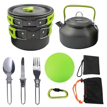 1 Set Camping Cookware Cooking Pan Pot Aluminium Oxide Camping Set Pot Combination Cooking Supplies (Green)
1 Set Camping Cookware Cooking Pan Pot Aluminium Oxide Camping Set Pot Combination Cooking Supplies (Green)