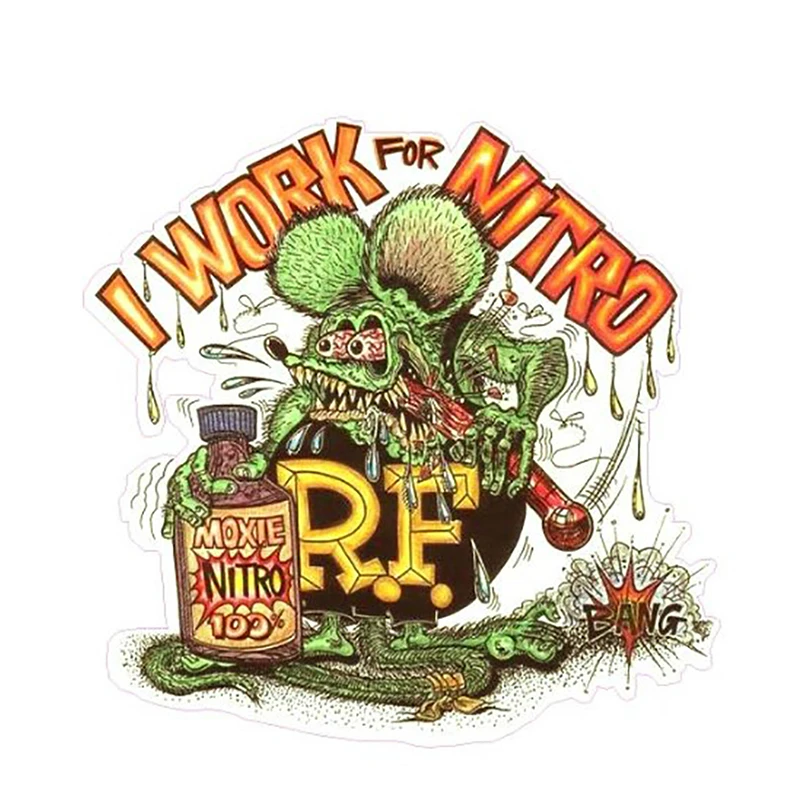 Car Styling Rat Fink Work for Decal Funny Decor for Window Bumper Trunk Sticker Waterproof Cover Scratches Vinyl ,13cm*13cm
Car Styling Rat Fink Work for Decal Funny Decor for Window Bumper Trunk Sticker Waterproof Cover Scratches Vinyl ,13cm*13cm