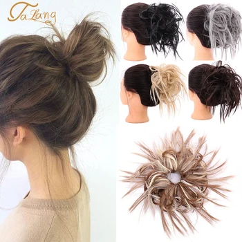 TALANG Curly Scrunchie Chignon With Rubber Band Brown Gray Synthetic Hair Ring Wrap On Messy Bun Ponytails
TALANG Curly Scrunchie Chignon With Rubber Band Brown Gray Synthetic Hair Ring Wrap On Messy Bun Ponytails