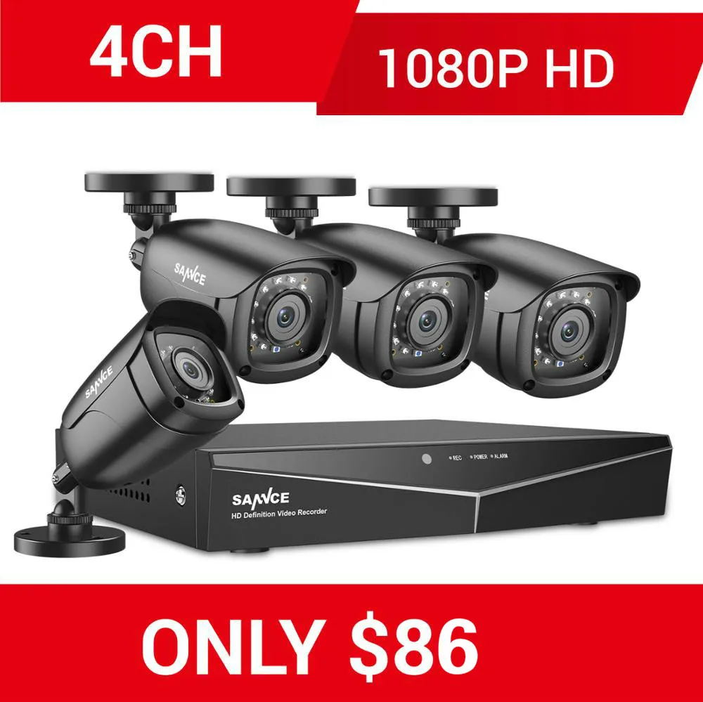 SANNCE 4CH 1080P Home Video Security CCTV System 5IN1 1080N NVR With 4PCS 1080P Outdoor Weatherproof Camera Surveillance Set Kit
SANNCE 4CH 1080P Home Video Security CCTV System 5IN1 1080N NVR With 4PCS 1080P Outdoor Weatherproof Camera Surveillance Set Kit