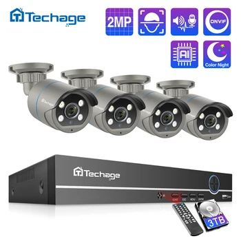 Techage 8CH 2MP 1080P POE Security Camera NVR Kit CCTV AI Face Detection IP Camera Two Way Audio Video Recorder Surveillance Set
Techage 8CH 2MP 1080P POE Security Camera NVR Kit CCTV AI Face Detection IP Camera Two Way Audio Video Recorder Surveillance Set