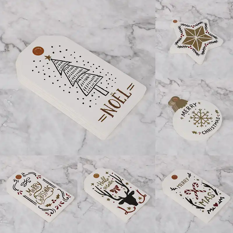 diy kraft tags merry christmas labels gift wrapping paper han