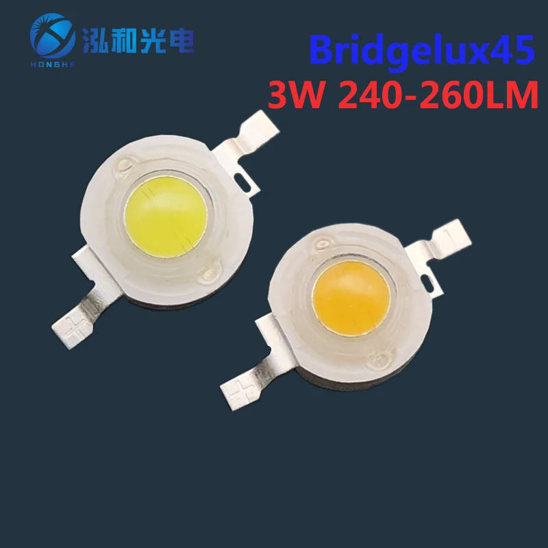 

100pcs 3W LED High Power LEDs 240-260LM Bridgelux Chip 45mil Cold White Natural White Warm White Light Source DIY Lamp Bulb