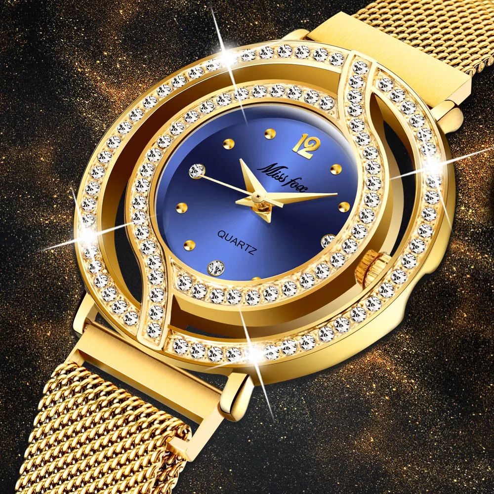 MISSFOX магнитные часы женские роскошные брендовые водонепроницаемые с