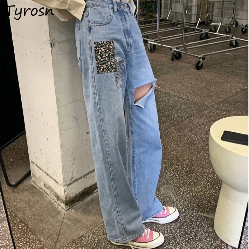 Holes Jeans Women Appliques Straight Streetwear Loose Mopping Students Hip Hop Punk All-match Fashion Ulzzang Spring Autumn New
Holes Jeans Women Appliques Straight Streetwear Loose Mopping Students Hip Hop Punk All-match Fashion Ulzzang Spring Autumn New