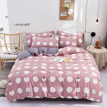 Pink Sweet style Flower Plant leaves and animals cat pattern Printed 3/4pcs Satin Silk Bedding set with Different Color
Pink Sweet style Flower Plant leaves and animals cat pattern Printed 3/4pcs Satin Silk Bedding set with Different Color