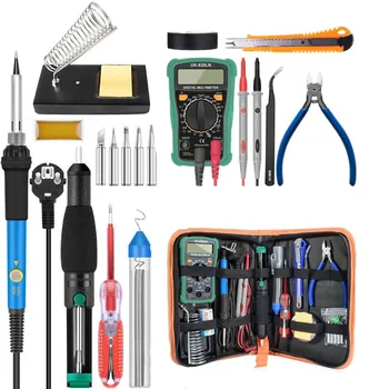 17pcs/set Tool 60W Digital Soldering Iron kit With Temperature Electric Soldering Iron Multimeter Desoldeirng Pump
17pcs/set Tool 60W Digital Soldering Iron kit With Temperature Electric Soldering Iron Multimeter Desoldeirng Pump
