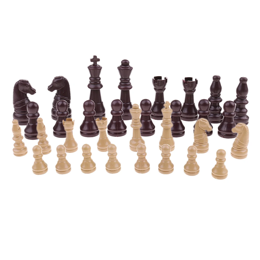 Plastic Chess Pieces, Replacement Chessmen Figure Figurine Pawns for Strategy Board Games, 32pcs Complete Set Plastic Chess Pieces, Replacement Chessmen Figure Figurine Pawns for Strategy Board Games, 32pcs Complete Set