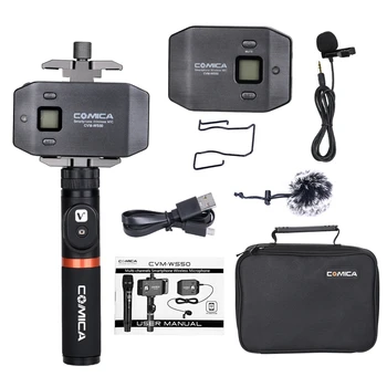 Comica Cvm-Ws50(A) 6-Channel Uhf Wireless Smartphone Lavalier Microphone System 197Ft Range with Phone Holder + Grip + Remote Co
Comica Cvm-Ws50(A) 6-Channel Uhf Wireless Smartphone Lavalier Microphone System 197Ft Range with Phone Holder + Grip + Remote Co