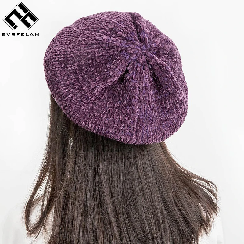 Evrfelan New Chenille Beret Hat for Women New Style Winter Hats Thicken Winter Beret Hats Knitted Female Bonnet Warm Female Hat
Evrfelan New Chenille Beret Hat for Women New Style Winter Hats Thicken Winter Beret Hats Knitted Female Bonnet Warm Female Hat