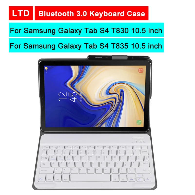 Bluetooth 3.0 Tablet Keyboard Case For Samsung Galaxy Tab S4 T830 T835 10.5 inch Mediapad Flip Leather Stand Protective Cover
Bluetooth 3.0 Tablet Keyboard Case For Samsung Galaxy Tab S4 T830 T835 10.5 inch Mediapad Flip Leather Stand Protective Cover