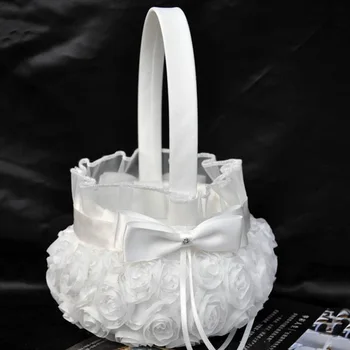New Style Lace Bridal Flower Basket Bow Decoration Western-style Wedding prop Flower Basket Embroidered
New Style Lace Bridal Flower Basket Bow Decoration Western-style Wedding prop Flower Basket Embroidered