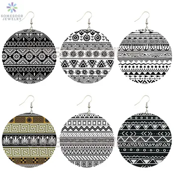 SOMESOOR Afro Fabric Designs Bohemain Wooden Drop Earrings African Ethnic Pattern 6cm Large Loops Dangle Jewelry For Women Gift 
SOMESOOR Afro Fabric Designs Bohemain Wooden Drop Earrings African Ethnic Pattern 6cm Large Loops Dangle Jewelry For Women Gift