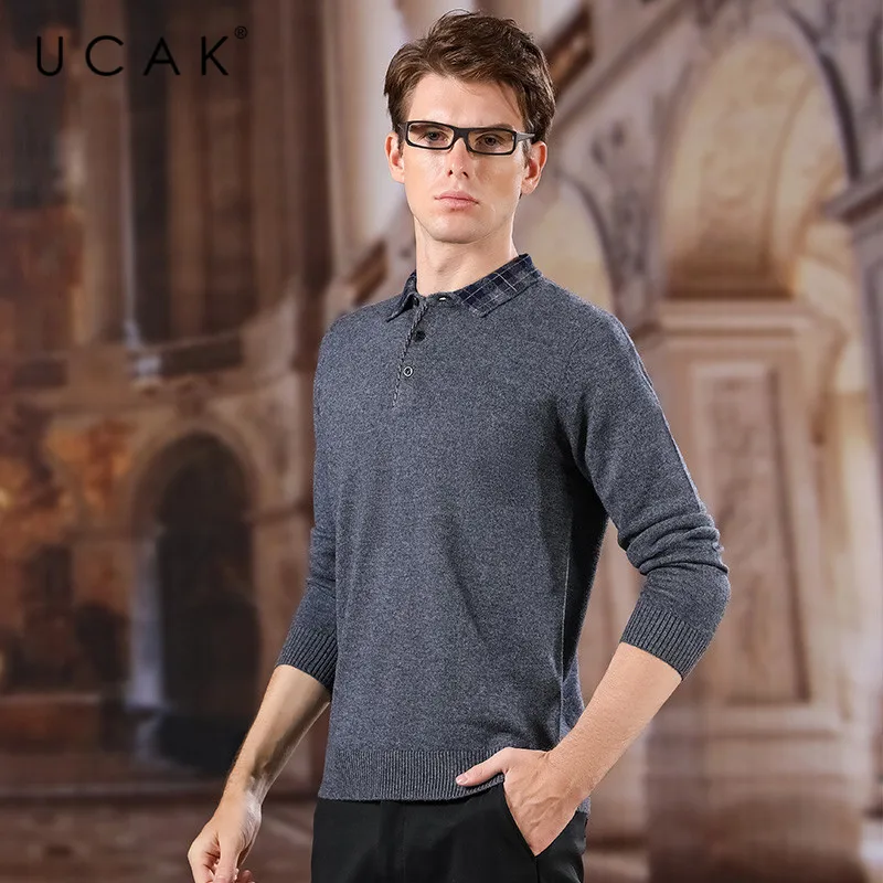 UCAK Brand Pure Merino Wool Sweaters Men 2020 New Arrival Spring Autumn Casual Turn-down Collar Streetwear Solid Pullover U3153
UCAK Brand Pure Merino Wool Sweaters Men 2020 New Arrival Spring Autumn Casual Turn-down Collar Streetwear Solid Pullover U3153